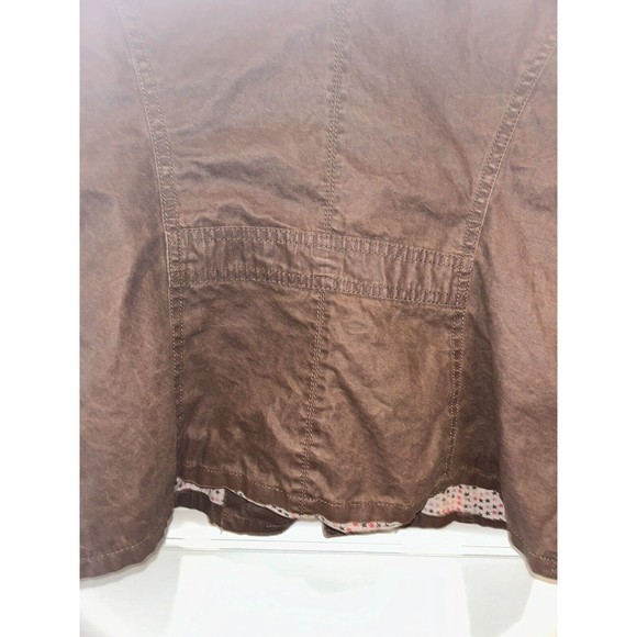 AI Authentic Icon Women's Jacket Brown Buttons Zipper Cotton Light Large - Picture 9 of 16